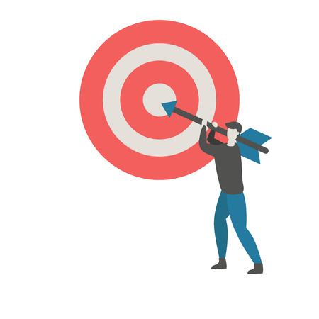 Achieving goal and teamwork concept. Trendy flat design.のイラスト素材