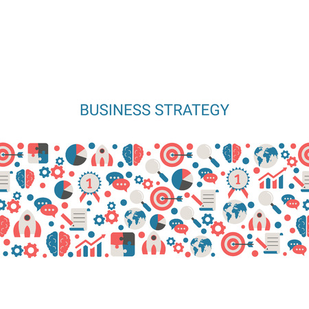 Background with business and finance icons. Trendy flat design.のイラスト素材