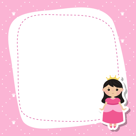 Greeting card with beautiful princesses. Vector background.のイラスト素材