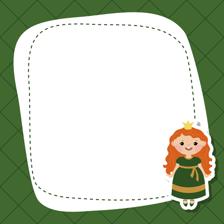 Greeting card with beautiful princesses. Vector background.のイラスト素材