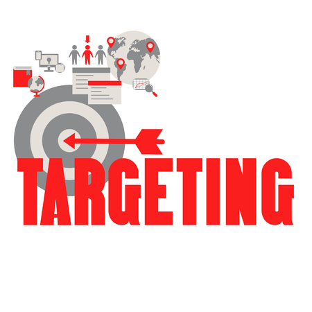 Target customers concept with business icons. Trendy flat design.のイラスト素材