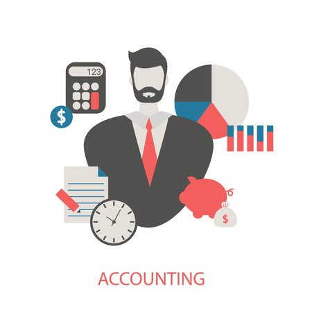 Vector concept of Accounting. Trendy flat design.のイラスト素材