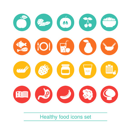 Healthy and diet icon set. Vector illustration.のイラスト素材