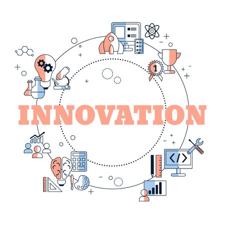 Innovation technology concept with icons. Vector illustration.のイラスト素材