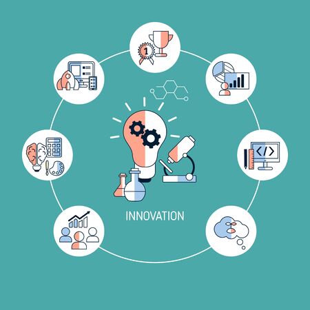 Innovation technology concept with icons. Vector illustration.のイラスト素材