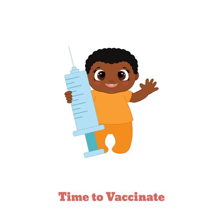 Baby vaccination concept for immunity health. Vector illustration.のイラスト素材