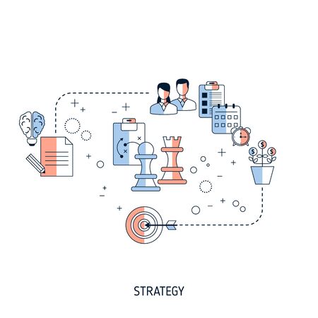 Business Strategy concept. Vector illustration for website, app, banner, etc.のイラスト素材