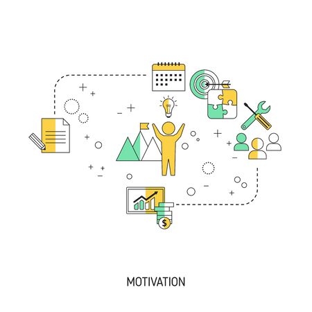 Motivation concept. Vector illustration for website, app, banner, etc.のイラスト素材