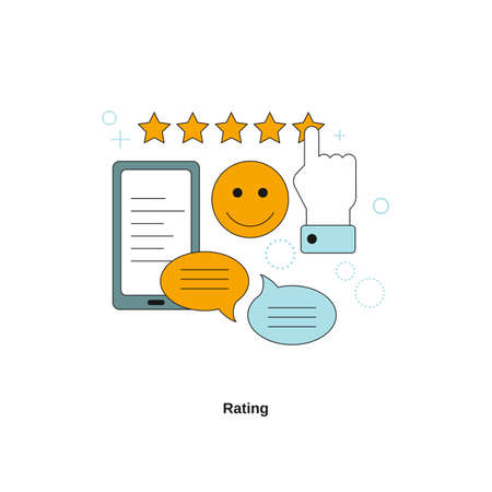 Rating concept. Vector template for website, mobile website, landing page, ui.のイラスト素材