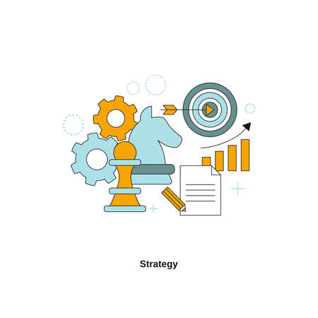 Strategy concept. Vector template for website, mobile website, landing page, ui.のイラスト素材
