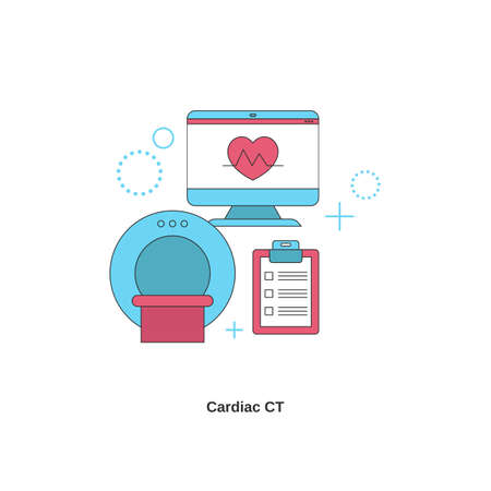 Cardiac ct concept. Health heart check up. Vector illustration.のイラスト素材