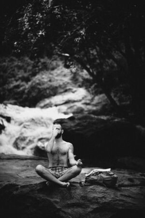 Man meditatingの写真素材