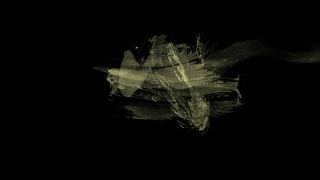 Clear yellow abstract drawing paints on a black background.の写真素材