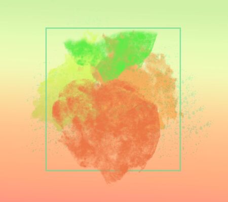 Abstract illustration of multi-colored paints and a square in the middle.の写真素材