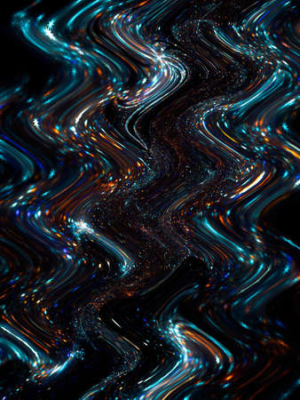 Set of golden abstract graphic elements. Dynamic lines. Gradient banners with flowing liquid forms. Template for the design of flyer, booklet, invitation, presentation. Glare, blur, shine.の写真素材