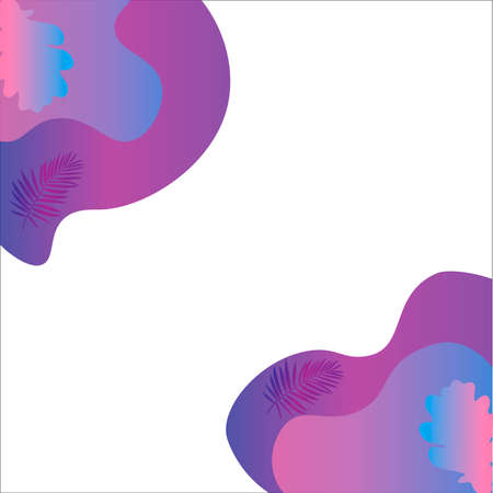 Guitar gradient. White background. Inside the neon forms, different plants grow in liquid droplets. A new direction for your design. White background. Vector 3D fantastic layout.のイラスト素材