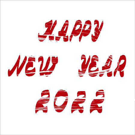 Lettering Happy New Year 2022 .Vector on whiteのイラスト素材