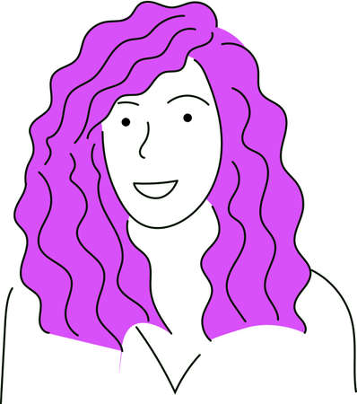 woman face. Hand drawing, minimalistic style, white background. design concept.のイラスト素材