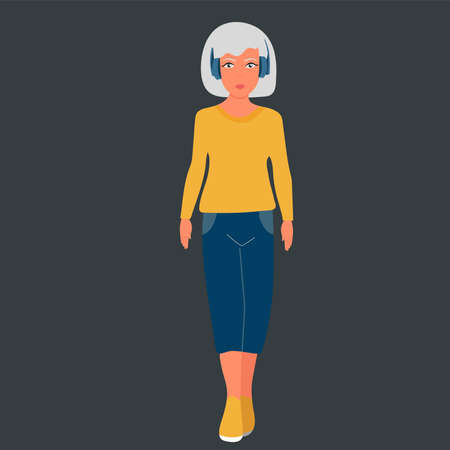 The girl is sitting. A frightened, depressed, sad girl looks lonely. Vector illustration of a helpless, frightened child. Worry and fear. Flat style, whiteのイラスト素材