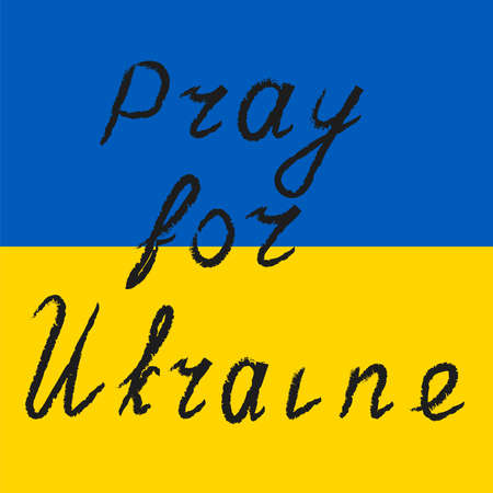 Stop the war, the Ukrainian flag is praying.Heart.Stop the war against Ukraine. Vectorのイラスト素材