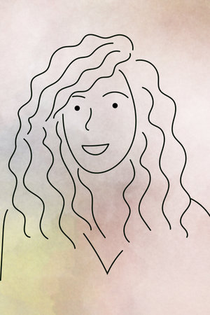 watercolor abstraction. Man sketch, background cool image.の写真素材