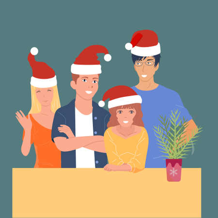 New Year or Christmas. Smartphone or tablet, space for text. Christmas decorations.のイラスト素材