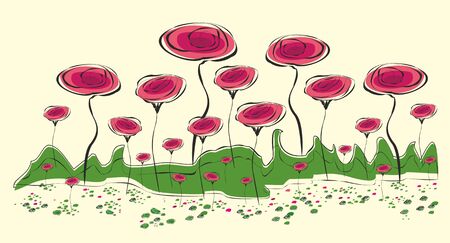 Vector pink flowers. Editable and scalable vector illustrationのイラスト素材
