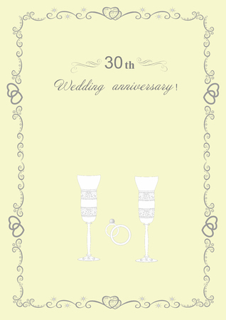Congratulations to the 30 anniversary wedding anniversary. Editable and scalable vector illustration EPS10の写真素材
