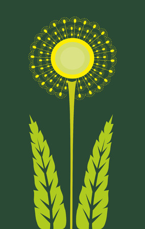Abstract dandelion flower.Editable and scalable vector illustrationの写真素材