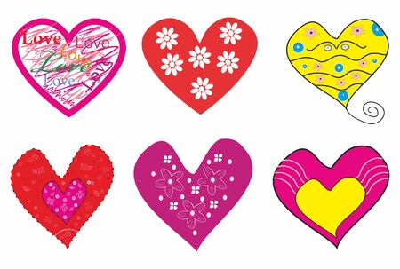 Beautiful set of romantic hearts.Vector illustrationのイラスト素材
