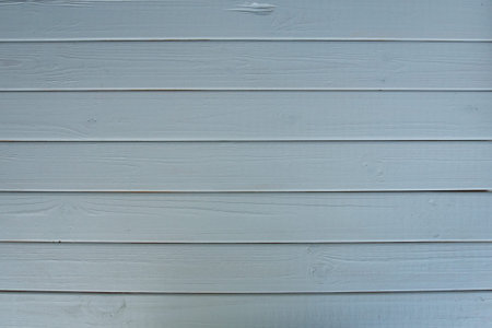 Top view on row of grey horisontal wooden planks