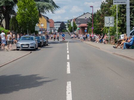 Kirchheimbolanden,Rheinland-Pfalz, ,Germany-06 23 2019: Waiting for parade in German town during Beer weekのeditorial素材