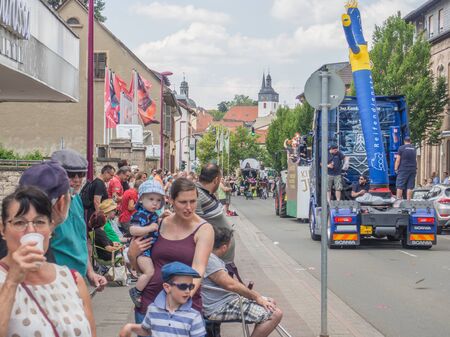 Kirchheimbolanden,Rheinland-Pfalz/Germany-06 23 2019: Waiting for parade in German town during Beer weekのeditorial素材