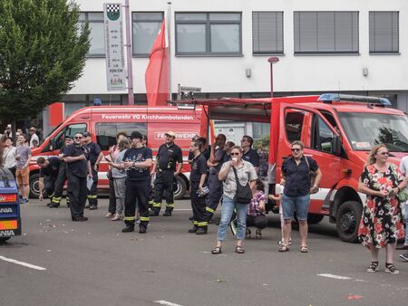 Kirchheimbolanden,Rheinland-Pfalz/Germany-06 23 2019: Waiting for parade in German town during Beer weekのeditorial素材