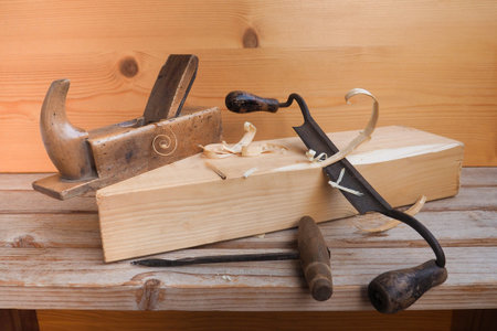 Unusual carpentry tool.Hand plane,scraper or woodcutter for carpenter.Curved knife with handles...