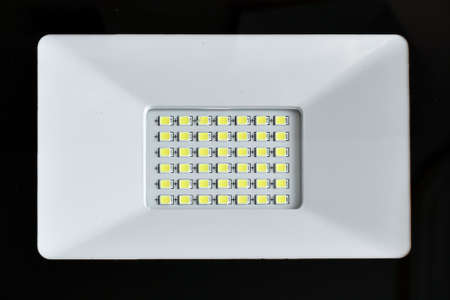 LED lamp, spotlight closeup. The matrix of the LED spotlight is shot close up.の写真素材