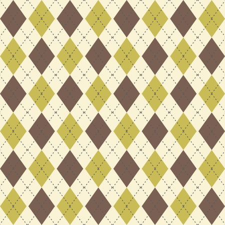 Argyle seamless pattern in classic colors. Fabric texture background with rhombuses, staggered....