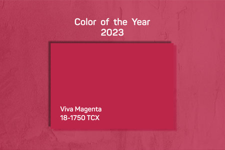 Color of the Year 2023, Viva Magenta 18-1750 TCX. color template. Trend, sample for designの写真素材
