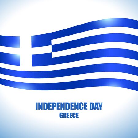 Vector Greece flag. Greece Independence Day celebration poster and greeting message and card.のイラスト素材