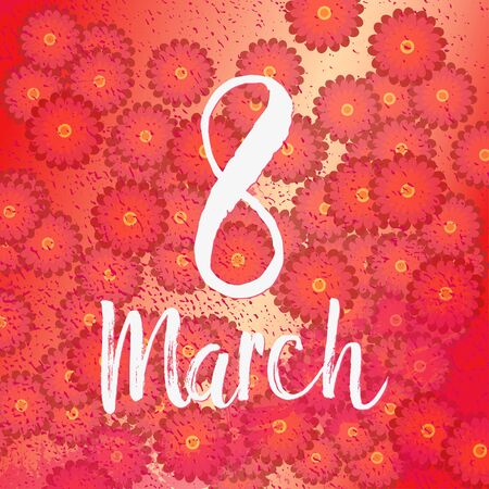 8 March International Women's Day. Greeting card. Grange style.のイラスト素材