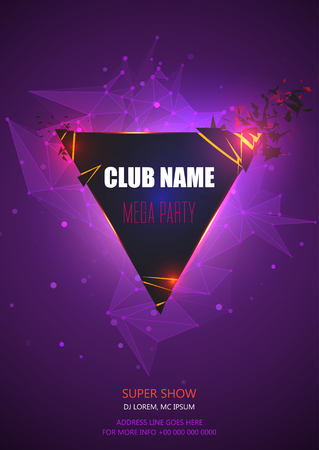 Flyer, Banner or Pamphlet club Party. Party or dinner invitation, poster, template.のイラスト素材