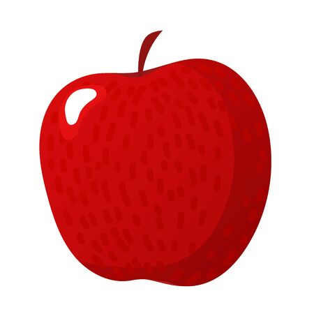 Red apple vector illustration. Flat style. Cartoonのイラスト素材