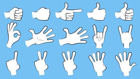Hand collection - vector line illustration. Big setのイラスト素材