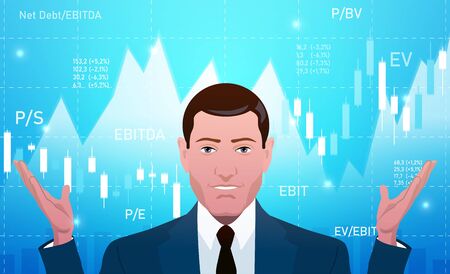 Businessman, investor, analyst or broker Trading Stocksのイラスト素材