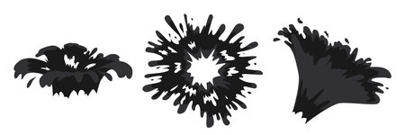 Cartoon Blue Water spray set. Cartoon style. Vector illustration.のイラスト素材