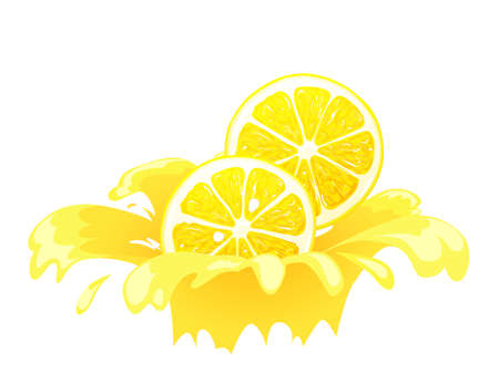 Lemon splash vector illustration. Concept for label.のイラスト素材