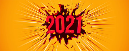 New 2021 Year greeting card. Flyer, poster, invitation or banner for New Years 2021のイラスト素材