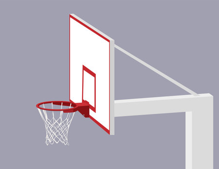 Basketball hoop. Vector illustration. Realistic isometry styleのイラスト素材