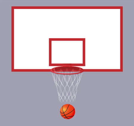 Basketball hoop and ball. Vector illustration. Realistic styleのイラスト素材