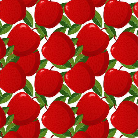 Seamless pattern with apples, leaves and seeds. Shana Tovaのイラスト素材